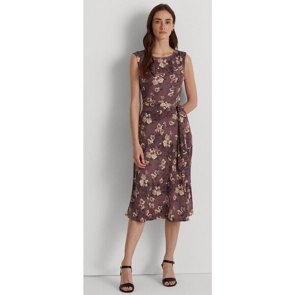 Lauren by Ralph Lauren midi lined dress size 8 - Picture 1 of 7